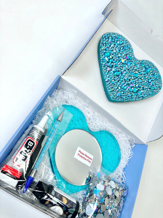 Iridescent Aqua Decorative Mirror Kit